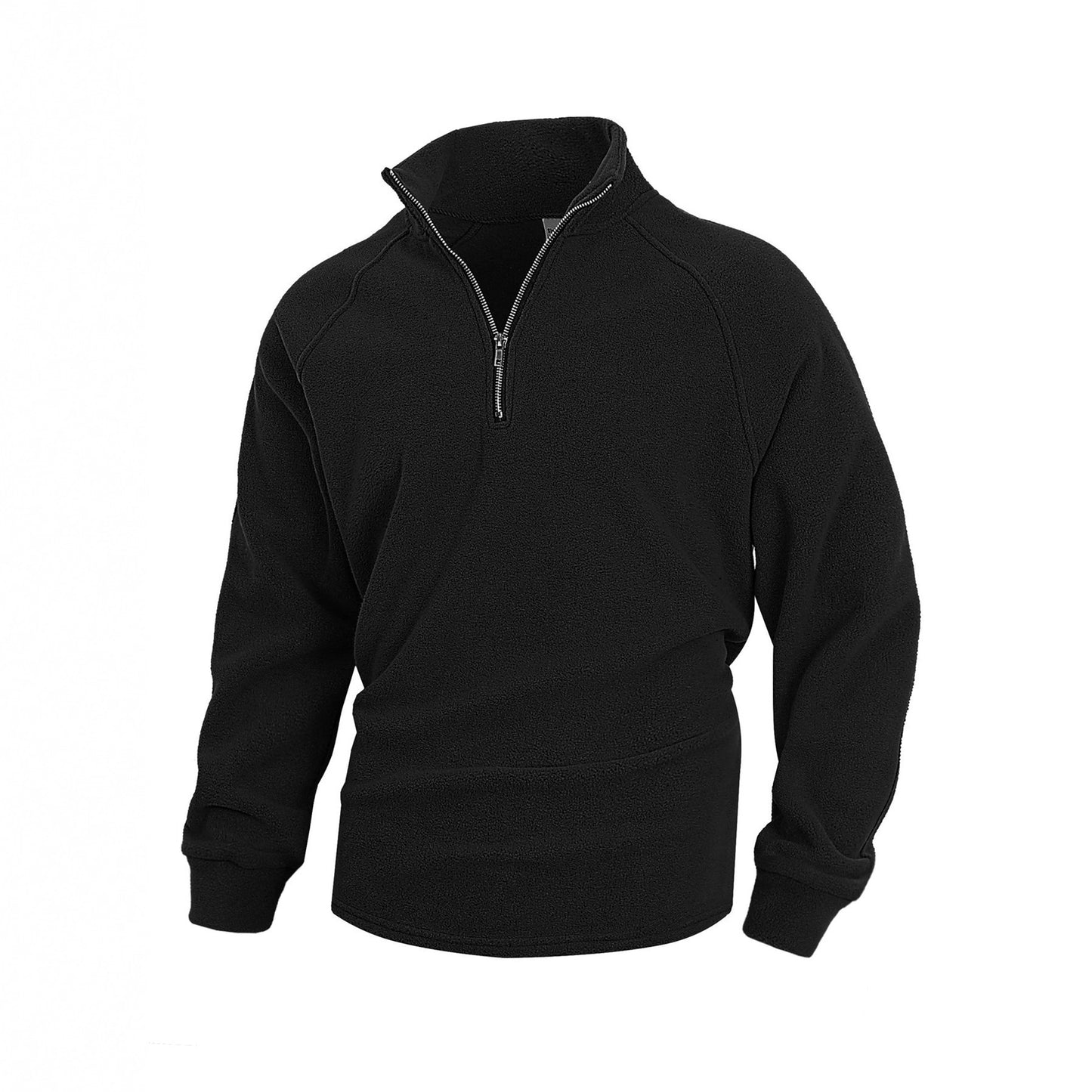 Stand up collar half zipper long sleeved pullover men's top