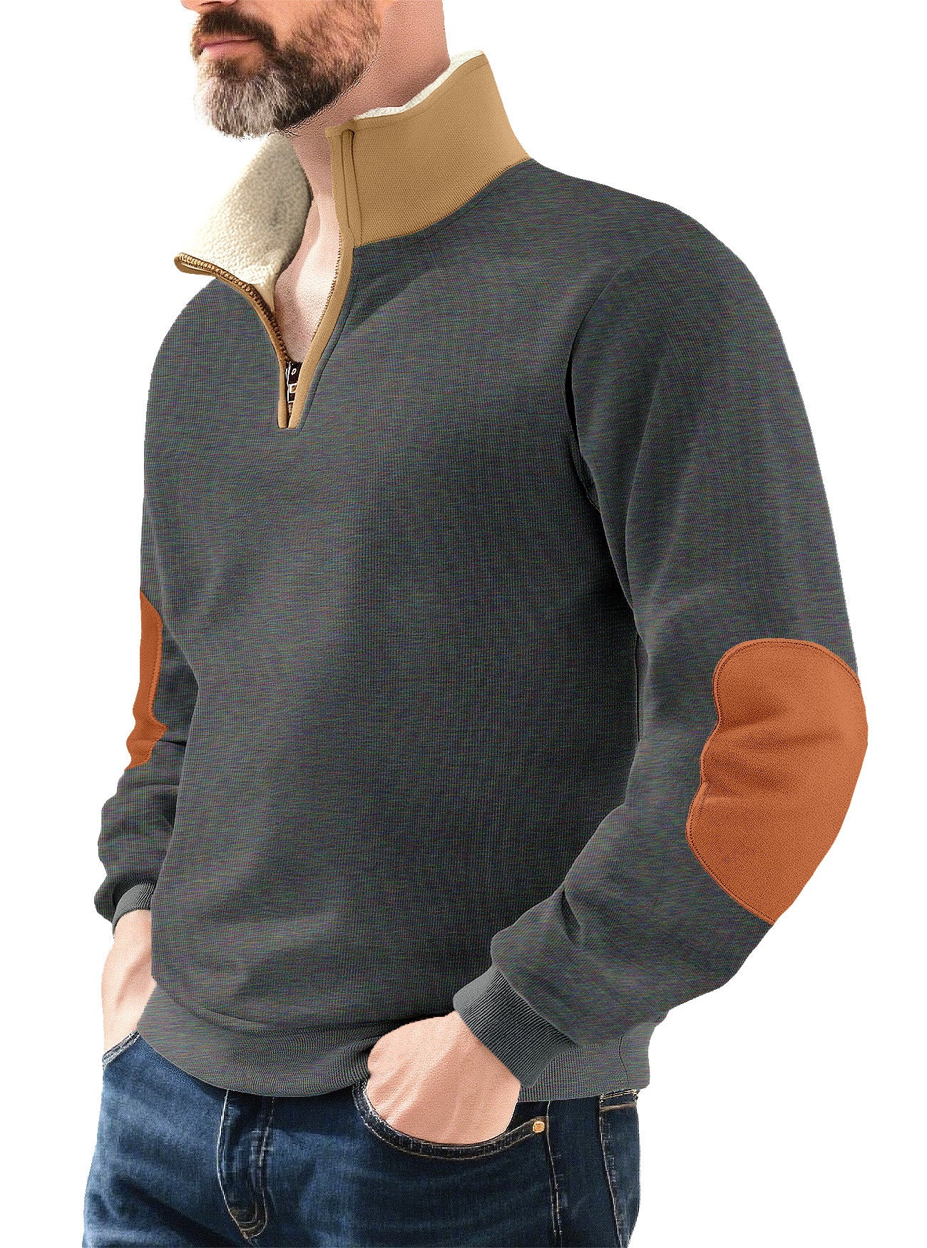 Half zip hoodie for men