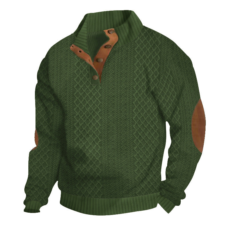 Men's standing collar long sleeved sweatshirt