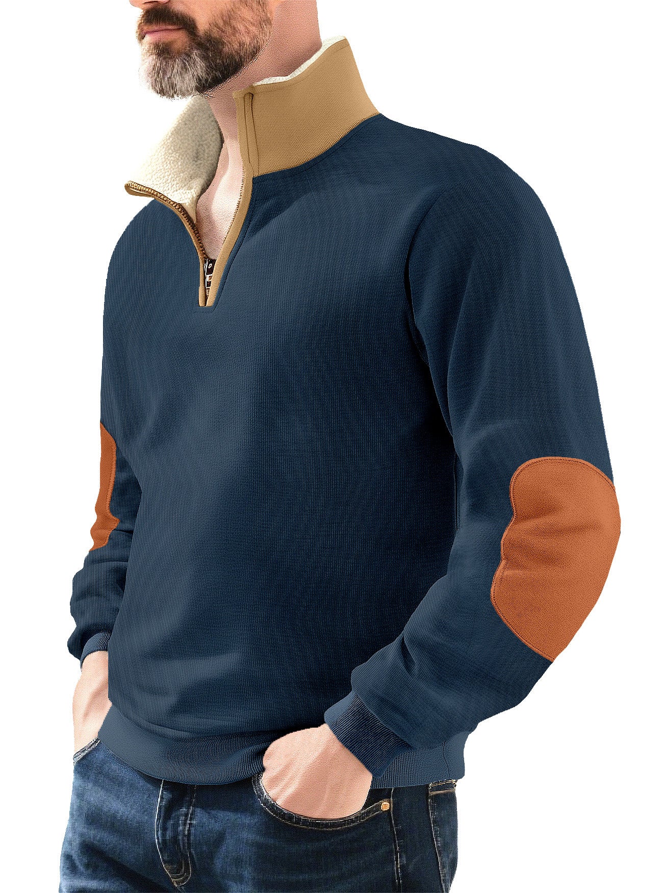 Half zip hoodie for men